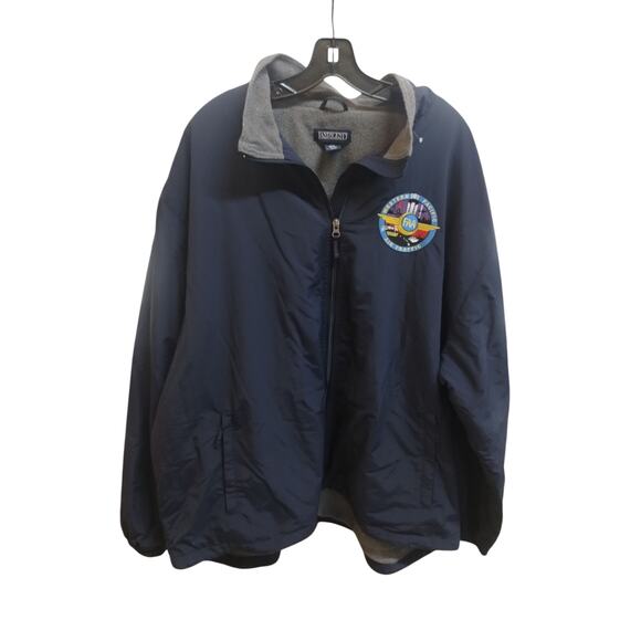 Lands End Men's size 2X Fleece Gorpcore Outerwear Jacket Western Pacific Logo - Picture 1 of 12